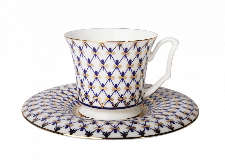 Julia Cobalt Net Çay Fincanı ve Tabağı