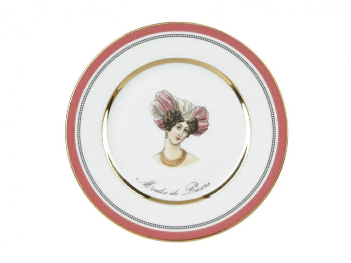 Tatlı tabağı küçük 180 mm şekil Avrupa-2 çizim Modes de Paris (pişmiş toprak)