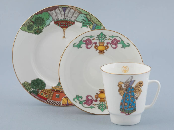 Üç parçalı set 165 ml şekil Mayıs çizimi Opera Altın Horoz, sanat