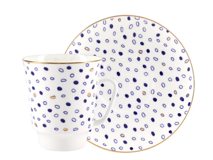 Kupa ve tabak 165 ml şekil May çizimi Parıltı (Vurgular)