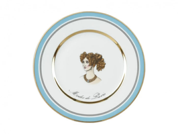 Tatlı tabağı küçük 180 mm şekil Avrupa-2 çizim Modes de Paris (mavi)