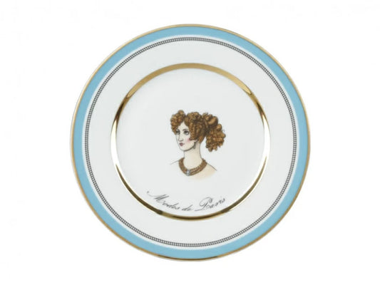 Tatlı tabağı küçük 180 mm şekil Avrupa-2 çizim Modes de Paris (mavi)