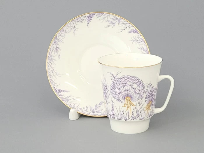 Kahve fincanı ve tabağı 165 ml şeklinde Karahindiba sanatı