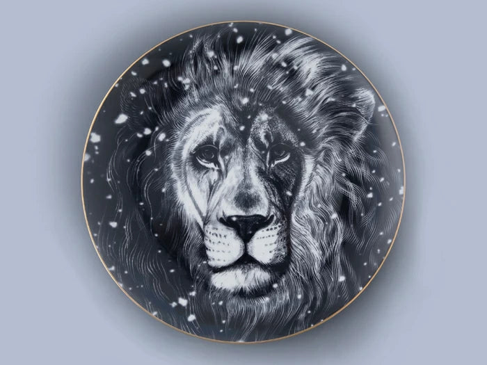 Hediye kutusunda 300 mm dekoratif tabak, elips şekli 2, Totem Aslan