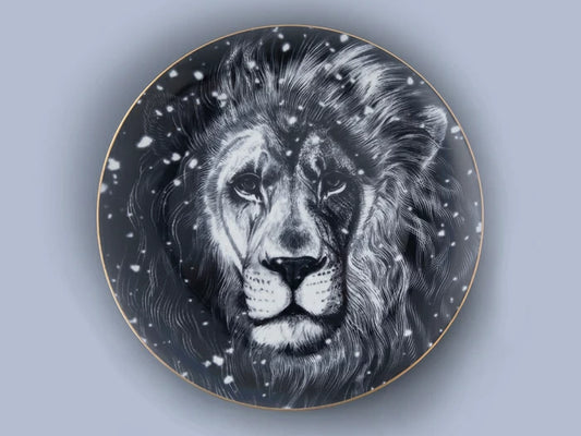 Hediye kutusunda 300 mm dekoratif tabak, elips şekli 2, Totem Aslan