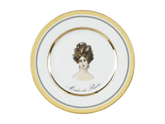Tatlı tabağı küçük 180 mm şekil Avrupa-2 çizim Modes de Paris (sarı)