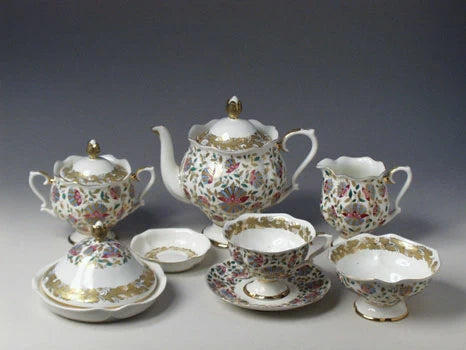 Çay servisi Natasha Pembe çiçekler, 6 kişi 23 ürün