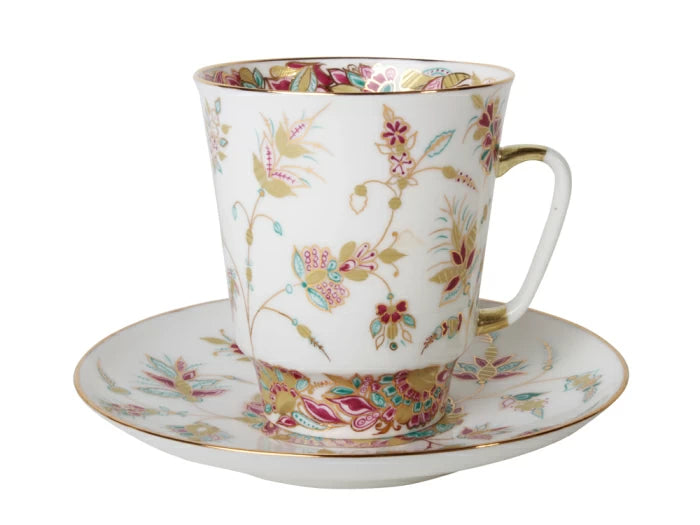 Kahve fincanı ve tabağı, Mayıs şekli Altın dallar 165 ml