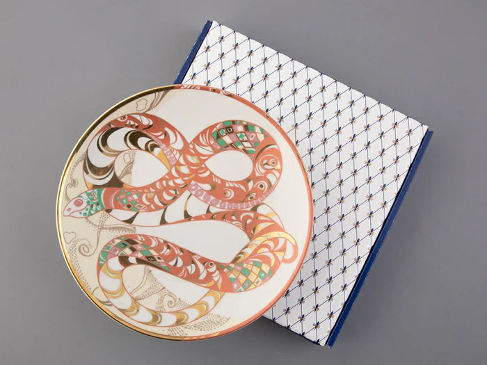 Hediye kutusunda 195 mm dekoratif plaka, elips şeklinde, Yılan-bororo