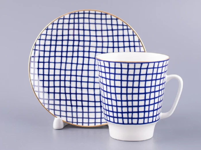 Kupa ve tabak 165 ml şekilli Mayıs deseni Tweed