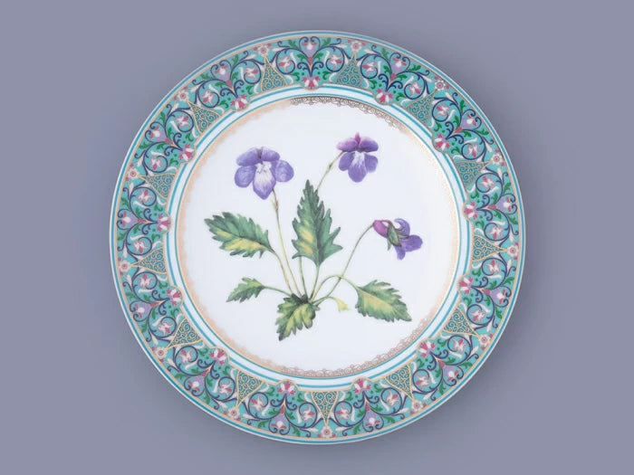 270 mm hediye kutusunda dekoratif tabak, Avrupa şekli, desen Çentikli menekşe