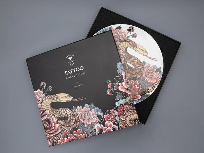 Hediye kutusunda 310 mm dekoratif tabak, Oryantal şekil, DÖVME SERPENTA