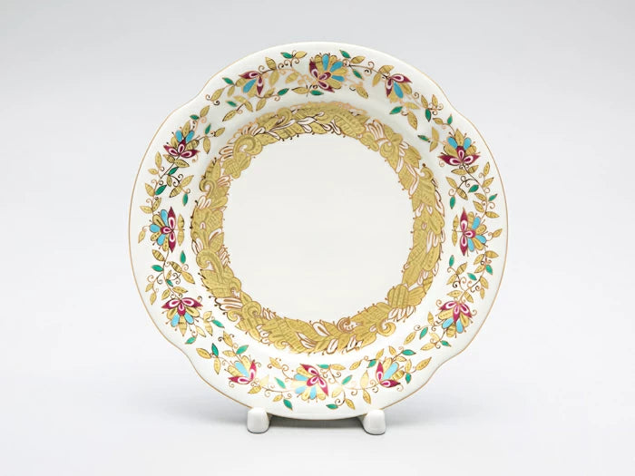 Natasha Pembe Çiçekler 18 cm Düz Tabak