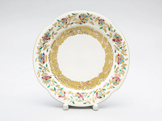 Natasha Pembe Çiçekler 18 cm Düz Tabak