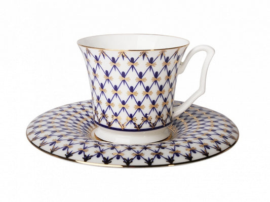 Julia Cobalt Net Çay Fincanı ve Tabağı