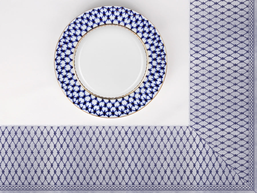 Masa Örtüsü 180×230 cm Bordürlü Dikdörtgen Cobalt File Masa Bezi