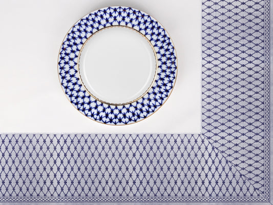 Masa Örtüsü 180×230 cm Bordürlü Dikdörtgen Cobalt File Masa Bezi