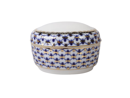 Oval Cobalt Net Mücevher Kutusu