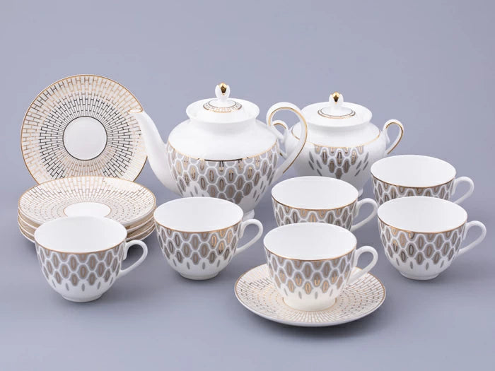 6 kişilik çay servisi 14 parça, üniforma Bahar 2, Salamander Grey