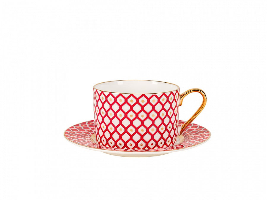 Idyll Scarlett 250 ml Porselen Fincan ve Tabak Seti