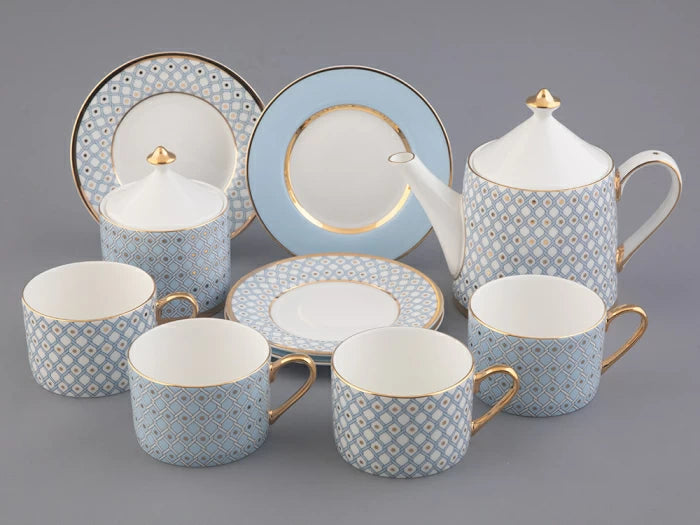 Çay servisi Idyll çizimi Azur, 4 kişi 10 parça
