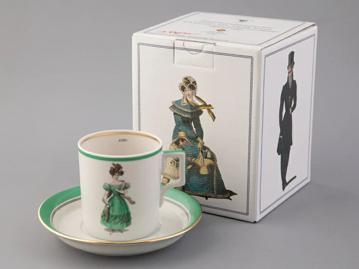Çay bardağı ve fincan tabağı 220 ml şekil Zırh çizimi Modes de Paris