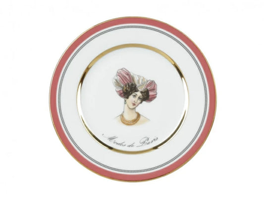 Tatlı tabağı küçük 180 mm şekil Avrupa-2 çizim Modes de Paris (pişmiş toprak)