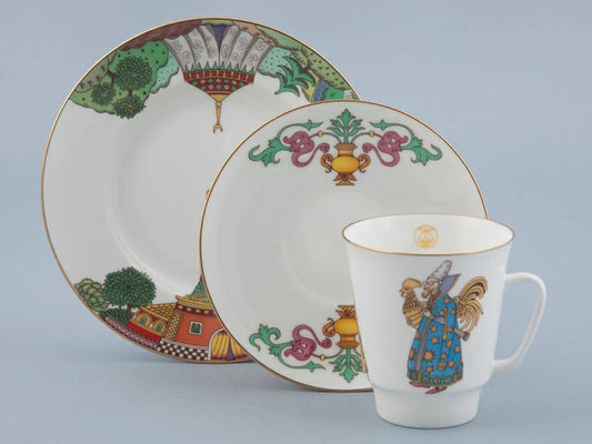 Üç parçalı set 165 ml şekil Mayıs çizimi Opera Altın Horoz, sanat