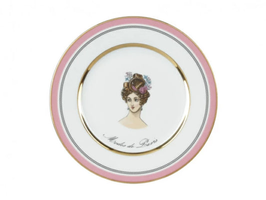 Tatlı tabağı küçük 180 mm şekil Avrupa-2 çizim Modes de Paris (pembe)