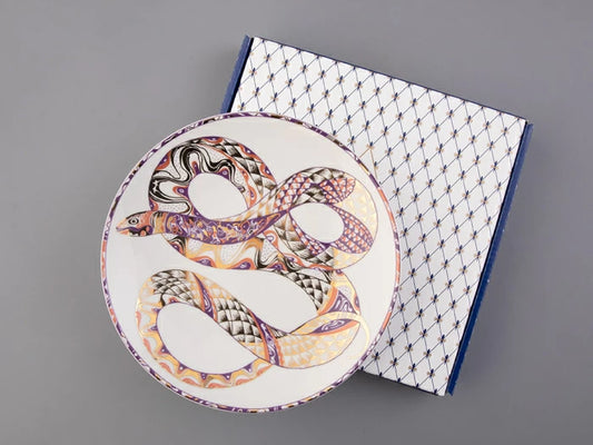 Hediye kutusunda 195 mm dekoratif tabak, elips şeklinde, desen Altın scarapei