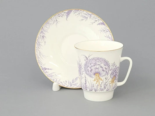 Kahve fincanı ve tabağı 165 ml şeklinde Karahindiba sanatı