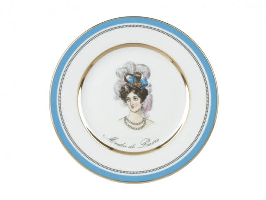 Tatlı tabağı  küçük 180 mm şekil Avrupa-2 çizim Modes de Paris (mavi)