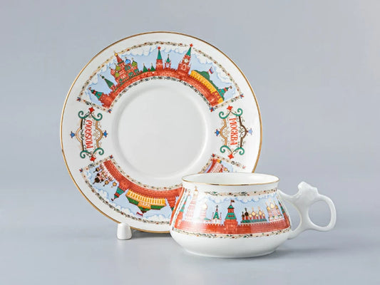 Kahve fincanı ve fincan tabağı 180 ml Bilibin şekli, Moskova Kremlin