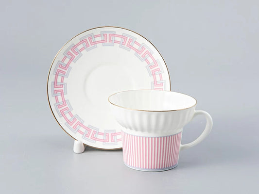 Kahve fincanı ve tabağı 155 ml şekli Dalga çizimi Geometri 5