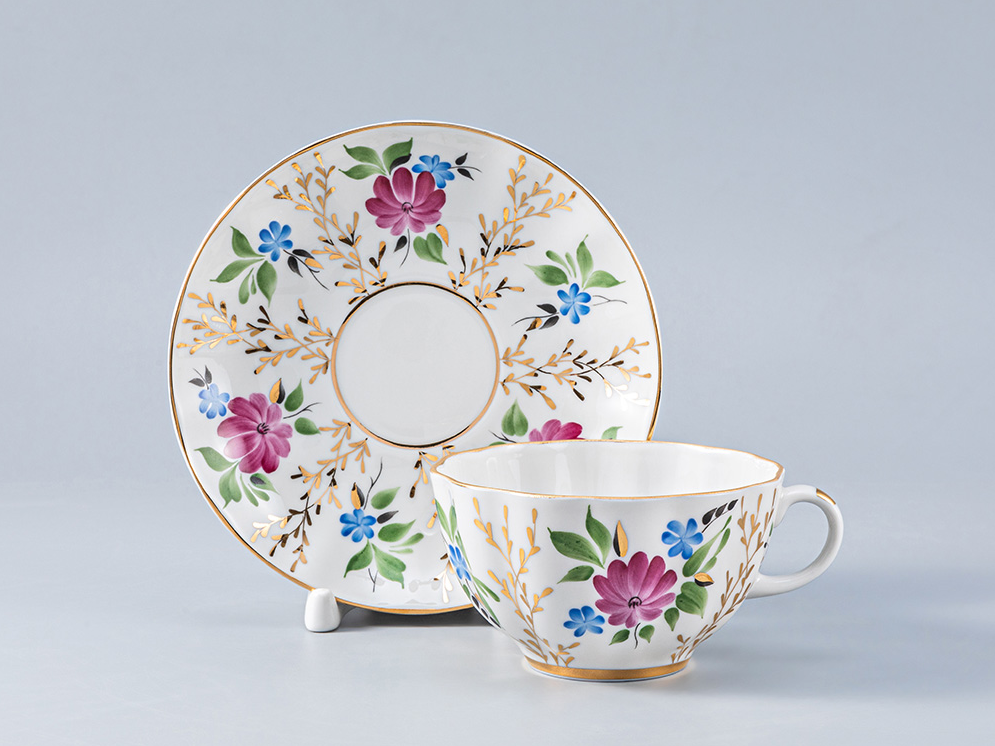 Çay Fincanı Lale Form Altın Çim