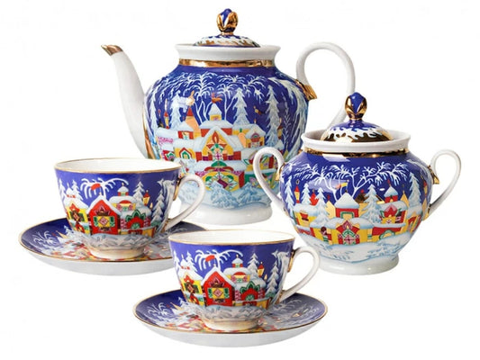 Çay seti, Bahar çizimi, Kış masalı, 6 kişi, 14