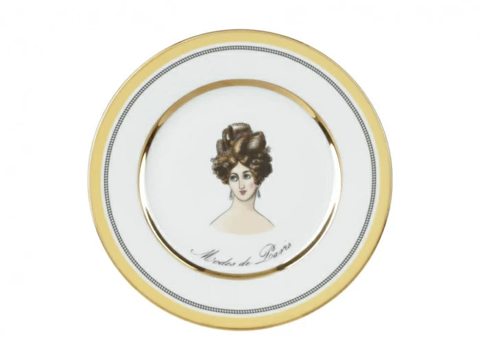 Tatlı tabağı küçük 180 mm şekil Avrupa-2 çizim Modes de Paris (sarı)