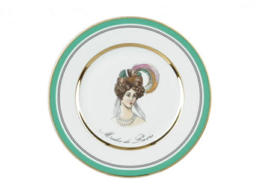 Tatlı tabağı küçük 180 mm şekil Avrupa-2 çizim Modes de Paris (yeşil)