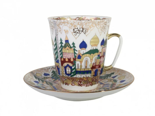 Kahve Fincanı ve Tabağı 165 ml Şekil Eski Rus Mimari Sanatını Şekillendirebilir