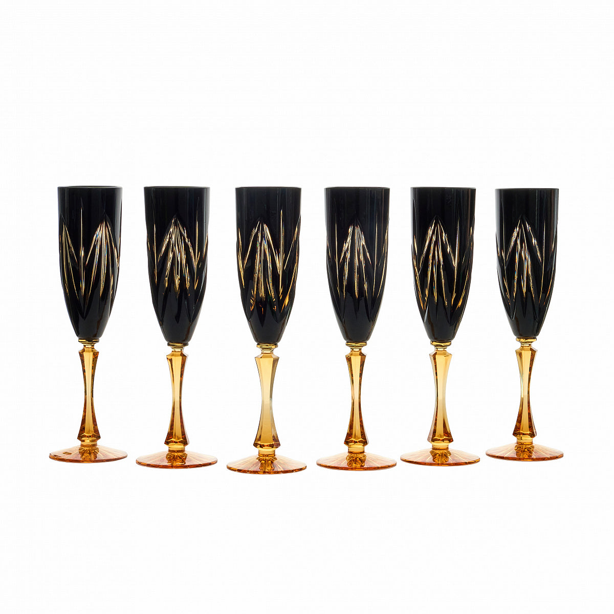 6 kadeh / şampanya seti “Arkada” desenli