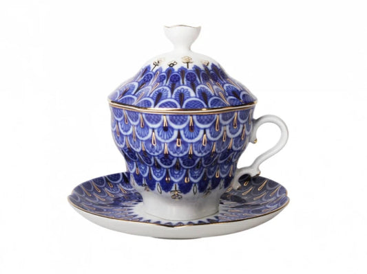 Fincan tabağı ve kapaklı çay 250 ml form Hediye 1/3