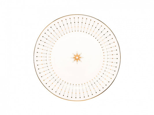 Traditional Koleksiyon 20 cm Azure Gold Düz Bone Porselen Tabak