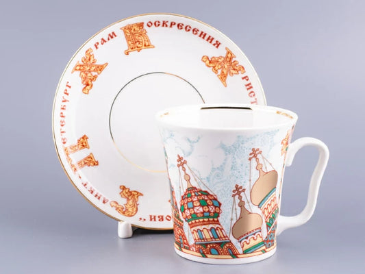 Tabaklı Kupa 360 ml şeklinde Leningrad çizimi Dökülen Kan üzerine Kurtarıcı Kilisesi