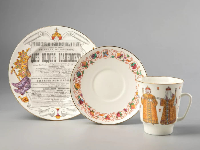 Üç parçalı set 165 ml şekil Çar Fyodor Ioannovich çizimi