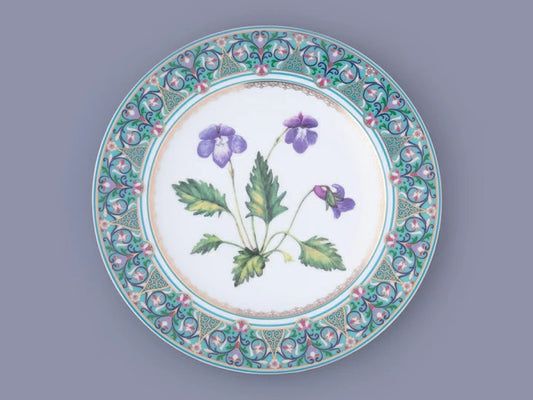 270 mm hediye kutusunda dekoratif tabak, Avrupa şekli, desen Çentikli menekşe