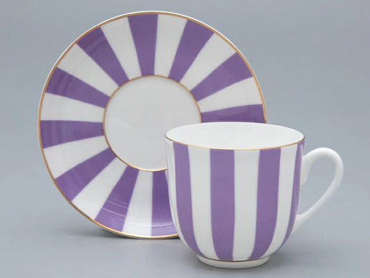 Kahve Fincanı ve Tabağı 180 ml Zambak Vadisi Şekli 2 Figür Evet ve Hayır (katmanlı mor)