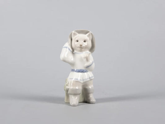 Heykel Kedi ile balık Şans