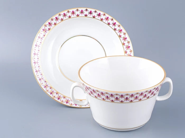 Et suyu için fincan ve tabak Youth Grid-Blues 2