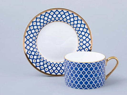 Fincan ve fincan tabağı 250 ml şekil Idyll çizim Indigo 2