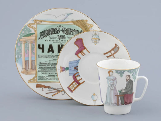 Üç parçalı set 165 ml şekil Mayıs çizimi Martı